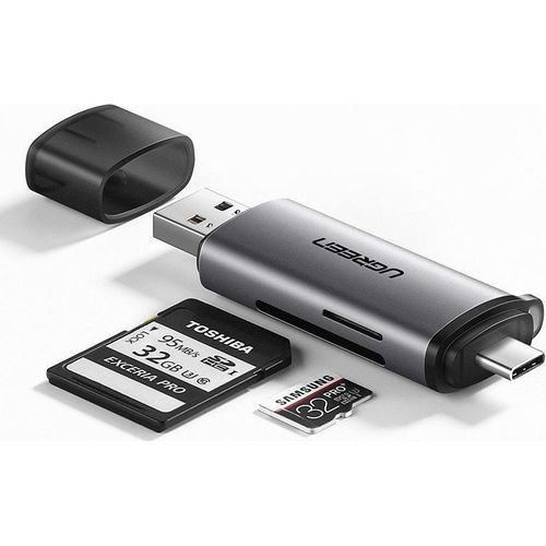 Ugreen Usb + Usb-c Adapter Card Reader Sd + Microsd (gray)