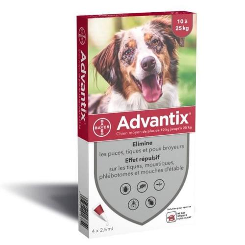 Advantix® Chien Moyen, De 10 Kg À 25 Kg [2 X 6 Pipettes]