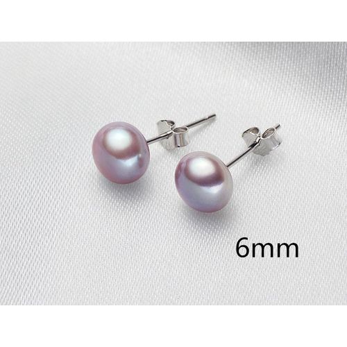Boucles D'oreilles En Argent Sterling 925 Pour Femmes, Piercing, Violet, Perle D'eau Douce, Bijoux, Pendants, Eh1126