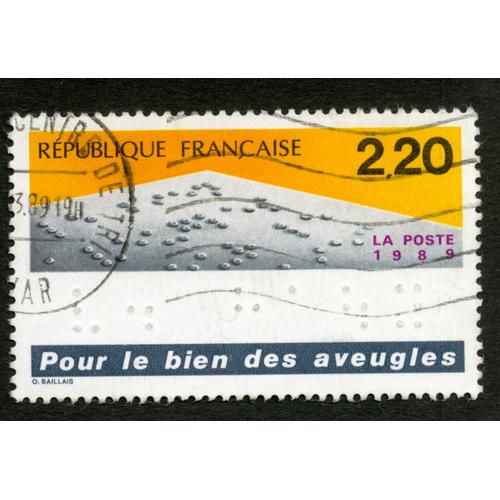 Timbre Oblitéré Pour Le Bien Des Aveugles, République Française, La Poste 1989, Baillais, 2,20