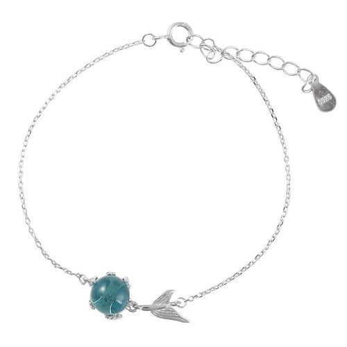 Bracelets Sirène En Argent Sterling 925 Et Cristal Bleu Pour Femmes, Cadeau De Mariage, Bracelets Porte Bonheur, Sl368