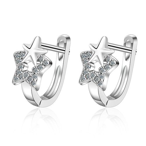 Boucles D'oreilles En Argent Sterling 925 Pour Femmes Et Filles, Piercing, Étoile De Cristal, Cadeau De Mariage, Bijoux À Accrocher, Eh809