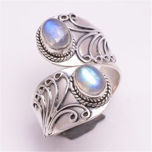 Bague De Mariage Et De Fiançailles Style Punk Bohémien, Bague En Pierre De Lune Pour Femmes, Bijou De Fête, Jz432