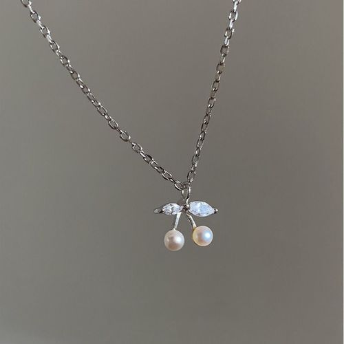 Collier Ras Du Cou En Argent Sterling 925 Pour Femme Et Fille, Bijou De Fête En Zircon Et Cerise, Dz870