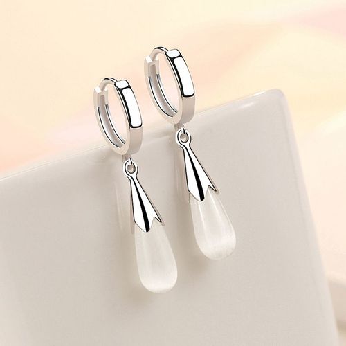 Boucles D'oreilles Géométriques En Argent Sterling 925 Pour Femme, Bijoux De Fiançailles Et De Mariage, Prévention Des Allergies, Opale, Eh471