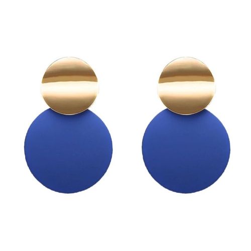 Boucles D'oreilles Coréennes Rondes En Résine Acrylique, Bleu, Pour Femmes, Couleur Ciel, Mer, Luxe, Strass, Goutte, Géométrique, Bois, Carré, Bijoux