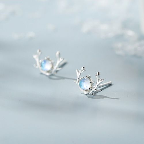 Boucles D'oreilles En Argent Sterling 925 Avec Animaux En Opale De Cerf, Accessoires De Bijoux De Noël Pour Femmes, Eh374
