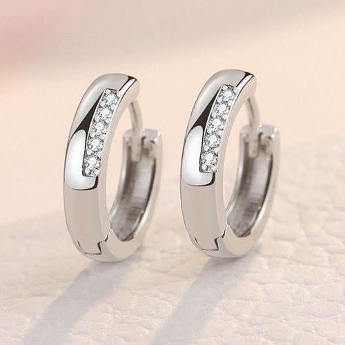 Boucles D'oreilles En Argent Sterling 925 Pour Femmes Et Filles, Piercing Circulaire, Bijoux De Fête De Fiançailles Et De Mariage, Eh657