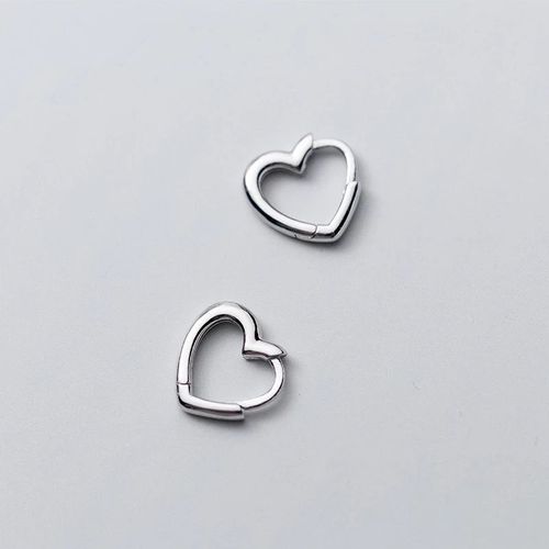 Boucles D'oreilles En Argent Sterling 925 Pour Femmes Et Filles, Piercing En Forme De C¿Ur, Bijoux De Fête À La Mode Oorbellen A012