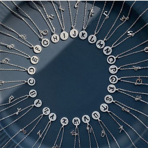 Collier Ras Du Cou En Cristal Argent Sterling 2021 Pour Femmes Et Filles, Chaîne Clavicule Avec Lettres, Bijoux, Nouvelle Collection 925, Dz790