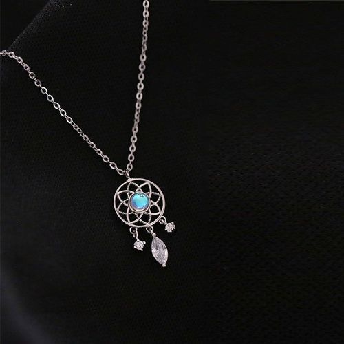 Collier Ras Du Cou En Argent Sterling 2021 Avec Pendentif Plume Et Pierre De Lune Pour Filles Et Femmes, Bijoux De Mariage, Nouvelle Collection 925, Dz458