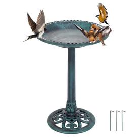 Mangeoire pour oiseaux sur piquet avec toit en métal