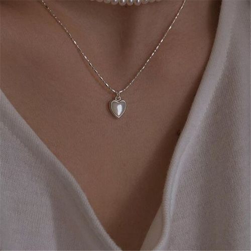 Collier Pendentif Coquillage Et C¿Ur Pour Femmes, Accessoires De Fête De Mariage, Bijoux Dz266