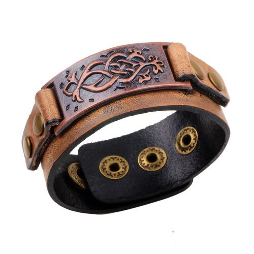 Bracelets Enroulés En Cuir Véritable Marron, Pour Femmes Et Hommes, Style Punk, Cadeaux, Nouvelle Collection