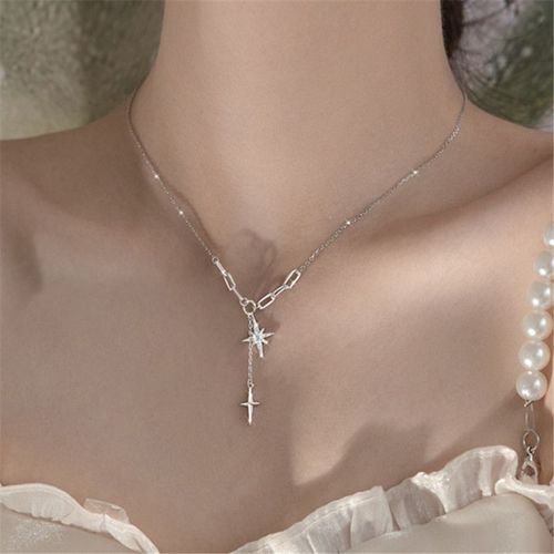 Collier À Breloques En Cristal Pour Femmes Et Filles, Bijou Ras Du Cou, Croix, Fête De Mariage, Dz153