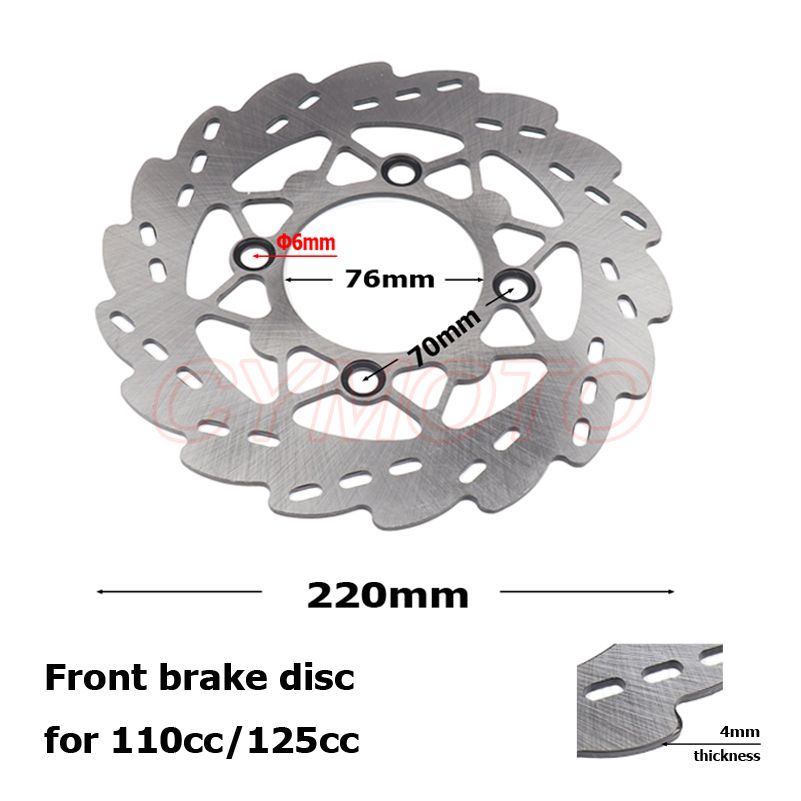 Disque De Frein Avant Pour Vélo Tout Terrain, Rotor De 220mm, En Acier, Pour Pit Bike, 110cc/125cc, Pas Cher, Pour Mini Motocross