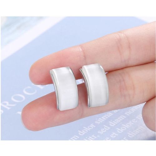 Boucles D'oreilles En Argent Sterling 925 Pour Femmes, Élégantes, Bijoux De Fête, Opale Géométrique, Eh766