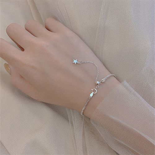 Bracelets Étoile En Argent Sterling 925 Pour Femmes Et Filles, Bijoux De Mariage, Perle, Bracelet À Breloques, Sl059