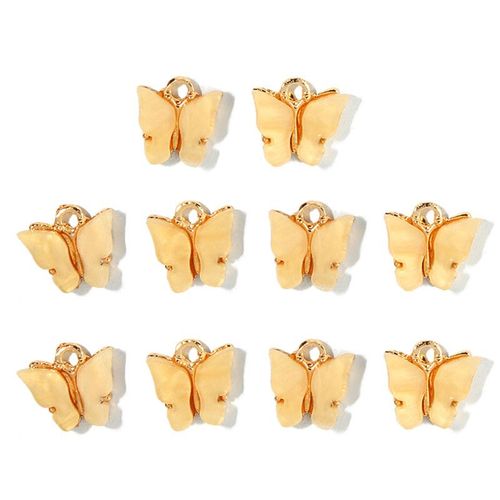 Accessoires De Bijoux De Luxe En Résine Acrylique, Style Bohème, 16 Couleurs Papillon, Pour La Fabrication De Colliers Et Boucles D'oreilles, 10 Pièces/Ensemble