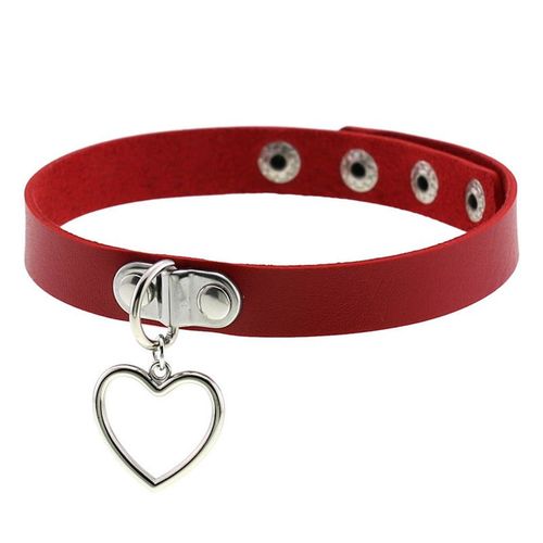 Collier En Cuir Pu Gothique À La Mode, Ras Du Cou Avec C¿Ur, Rock Punk, Bijoux De Déclaration Pour Femmes, Collier Boho