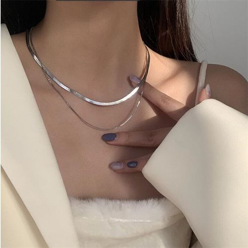 Colliers Ras Du Cou En Argent Sterling 925 Pour Femmes, Bijoux De Noël, Double Épaisseur, Style Punk, Dz696