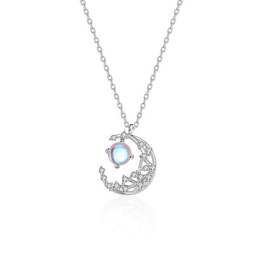 Colliers À Maillons Et Pendentifs En Pierre De Lune Pour Femmes, Ras Du Cou, En Argent, Bijoux De Fête, Tendance, 925, Dz862