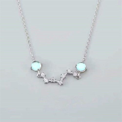 Collier Ras Du Cou En Argent Sterling 925 Pour Femmes, Opale, Breloque Géométrique, Bijoux De Mariage, Déclaration, Dz818