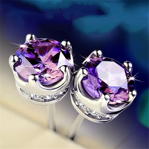 Boucles D'oreilles Couronne En Argent Sterling 925, Zircon, Piercing, Breloques, Bijoux De Fête Pour Femmes Et Filles, Eh1314