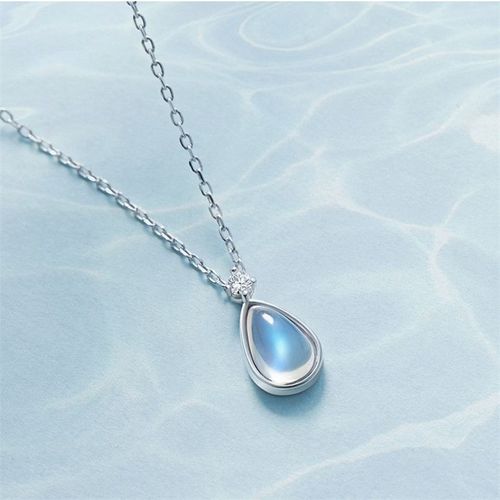 Collier Ras Du Cou En Pierre De Lune Pour Femmes, En Argent Sterling 925, Goutte D'eau, Bijoux De Mariage, Déclaration, Dz814