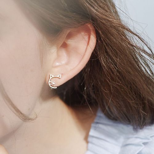 Boucles D'oreilles En Métal Pour Filles, Bijoux Populaires, Doux, Tendance, Avec Strass, Chat, Amour, Animaux Mignons, Cadeaux Pour Filles Charmantes, Vente En Gros