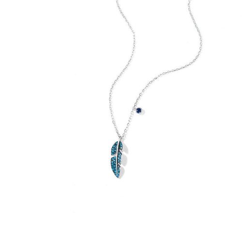 Colliers Et Pendentifs Ras Du Cou En Argent Sterling 925 Avec Plumes De Cristal Pour Femmes, Bijoux Dz253
