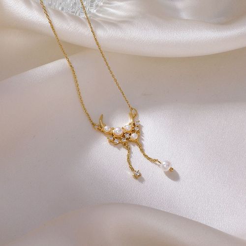 Collier Ras Du Cou Tendance Pour Femmes, Avec Fausse Perle, Étoile, Lune, Gland, Accessoires De Mode, Nouvelle Collection 2021