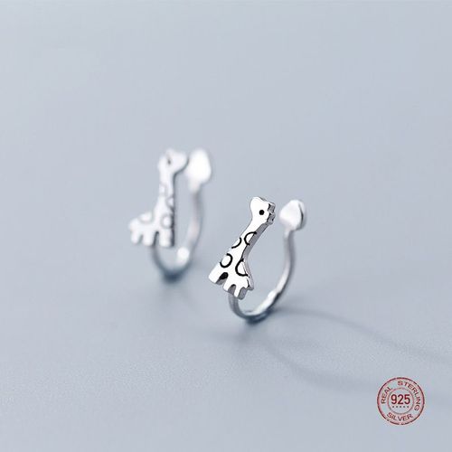 Boucles D'oreilles En Argent Sterling 925 Avec Girafe, Sans Piercing, Bijoux De Fête, Ornements, Pour Femmes Et Filles
