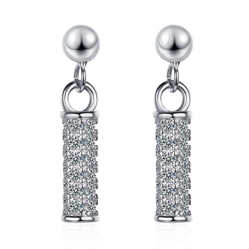 925 Argent Sterling Cristal Simple Piercing Boucles D'oreilles Pour Filles Dame Pendientes Bijoux Eh1453