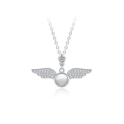 Collier Ras Du Cou Coréen Pour Femmes, Ailes D'ange En Opale En Argent Sterling 925, Bijoux De Déclaration De Mariage Dz276
