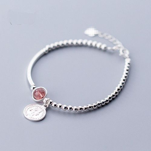 Bracelet À Breloques En Argent Sterling 925 Et Cristal Rose Pour Femmes, Élégant, Bijoux De Fête, De Mariage, Sl112