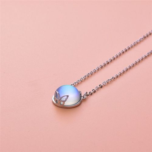 Collier Avec Pendentif En Pierre De Lune En Argent Sterling 925 Pour Femmes, Ras Du Cou, Bijoux De Fête De Mariage, Cadeau, Dz821