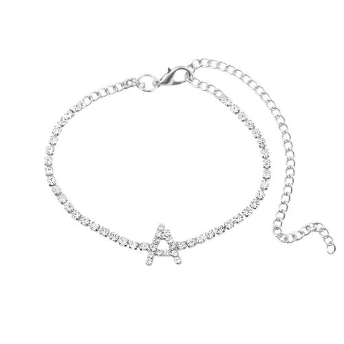Bracelets De Cheville En Cristal Avec Lettres Initiales Pour Femmes, Chaîne De Pied En Strass Scintillant, Sandales D'été, Bijoux, Nouvelle Collection 2021, A Z