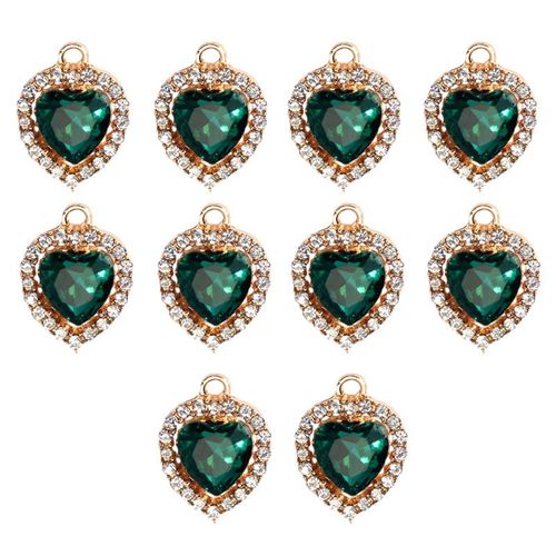 Breloque Pour La Fabrication De Bijoux, Accessoires Pour La Fabrication De Colliers, Boucles D'oreilles, Cadeaux, Strass, C¿Ur En Cristal, À La Mode, 10, Pièces/Ensemble