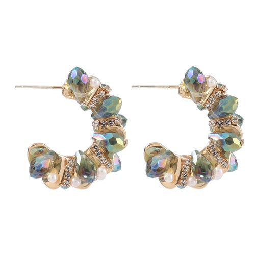 Boucles D'oreilles Ouvertes En Forme De C Pour Fille, Accessoires De Bijoux De Fête Pop Créatif, Nouvelle Mode, Métal Acrylique, Printemps 2021