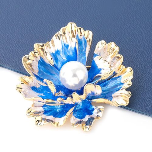 Broche En Métal Pour Fille, Peinture En Aérosol, Imitation Perle, Fleur, Mignon, Pop, Accessoires De Fête