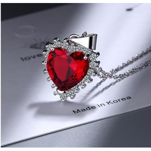 Colliers Et Pendentifs À Breloques En Forme De C¿Ur Pour Femmes, En Argent Sterling 925, Cristal Bleu, Cadeau De Mariage, À La Mode, Dz817