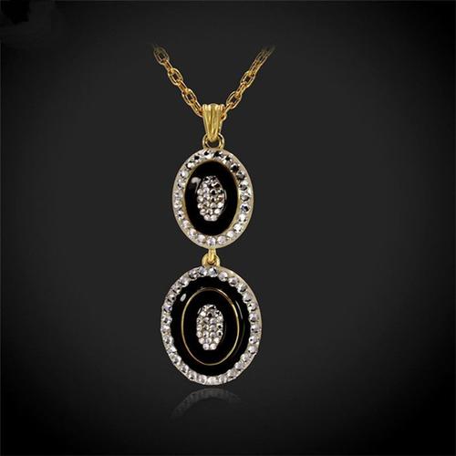 Collier Ras Du Cou Rond En Strass Noir Pour Femmes, Pendentif, Accessoires De Bijoux, Cadeau