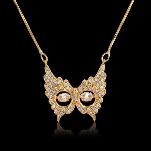 Collier En Strass, Bijou De Hibou, Zircon, Cristal, Pendentif Doré, Pour Filles Et Femmes