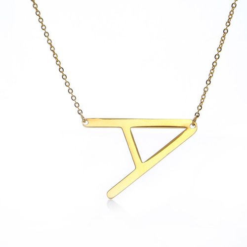 Collier Minimaliste En Or Rose Or Argent Avec Initiales De Nom Pour Femme, Pendentif Long Avec Grandes Lettres, Nouveauté, 26 A Z