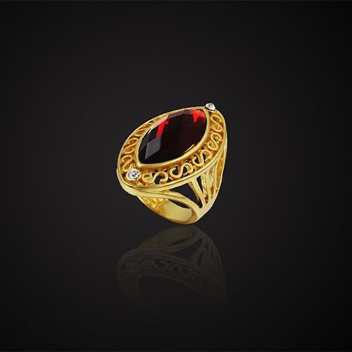 Grande Bague En Cristal Rouge Pour Homme Et Femme, Anneau D'amoureux Direct D'usine