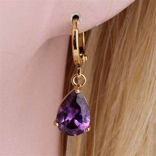 Boucles D'oreilles En Cristal Pour Femmes, Nouvelle Mode, Strass Rouge/Vert, En Métal Doux, Goutte D'eau, Pour Filles, N777