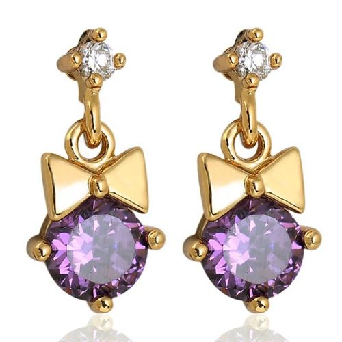 Boucle D'oreille Pour Femmes, Piercing En Cristal Zircon Cubique, Violet, Clous De Mariage, Bijoux, Cadeau