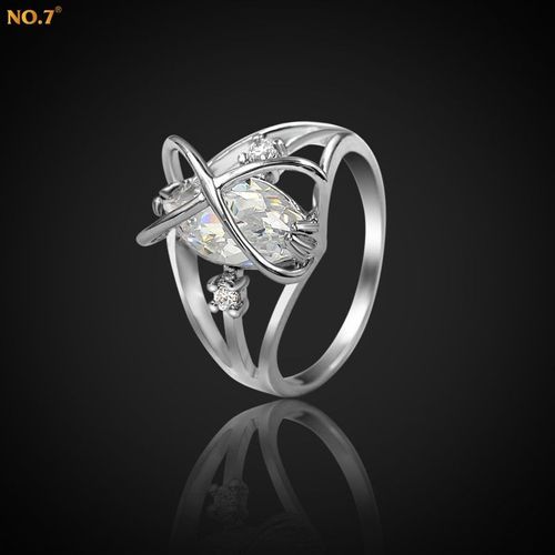 Bague De Mariage Couleur Argent Punk Vintage, Blanc, Cristal Cz, Pour Femmes