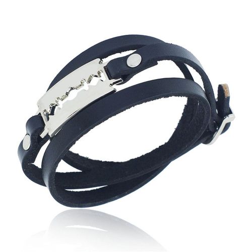 Bracelet En Cuir Véritable Avec Lame De Rasoir En Métal, Manchette Unique, Multicouches, Punk, Gothique, Rock, Pour Hommes Et Femmes, Nouveau, S269